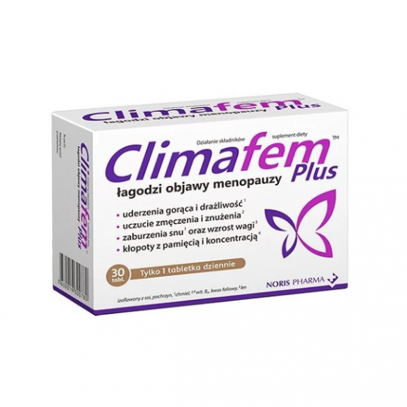 Climafem Plus, tabletki, 30 szt. Climafem Plus, tabletki, 30 szt. - zdjęcie produktu