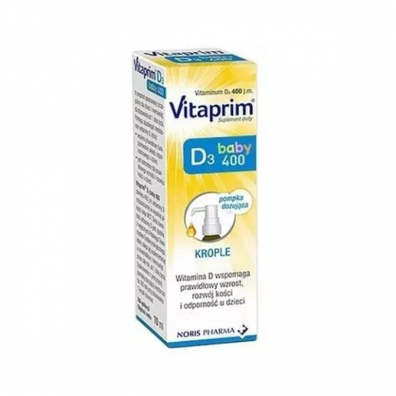 Vitaprim D3 Baby 400, krople, 10 ml Vitaprim D3 Baby 400, krople, 10 ml - zdjęcie produktu