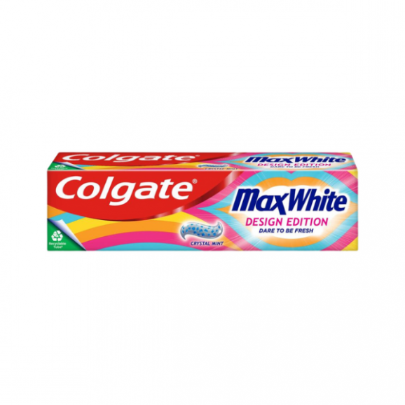 Colgate Max White Design Edition Crystal Mint, pasta do zębów, 75 ml - zdjęcie produktu