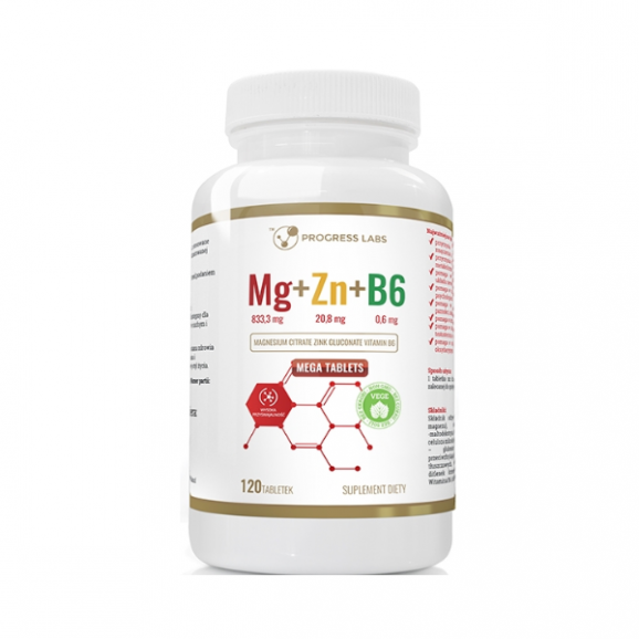 Progress Labs Mg+Zn+B6, tabletki, 120 szt. - zdjęcie produktu