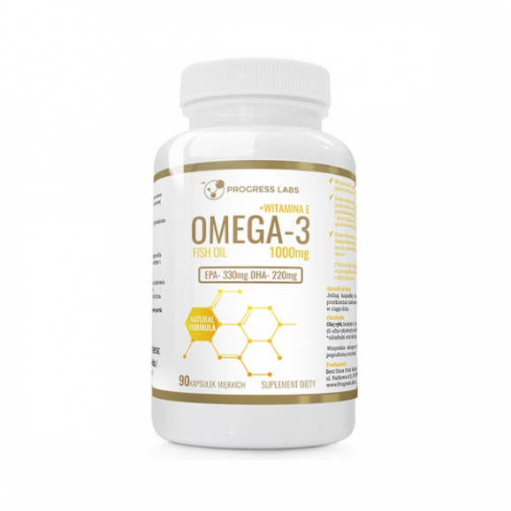Progress Labs Omega-3 1000 mg + Witamina E, kapsułki, 90 szt. - zdjęcie produktu