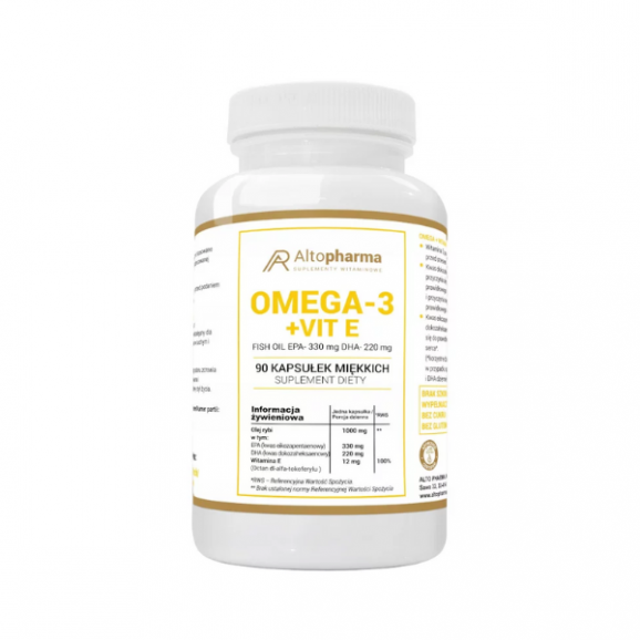 Altopharma Omega-3 + VIT E, kapsułki, 90 szt. Altopharma Omega-3 + VIT E, kapsułki, 90 szt. - zdjęcie produktu