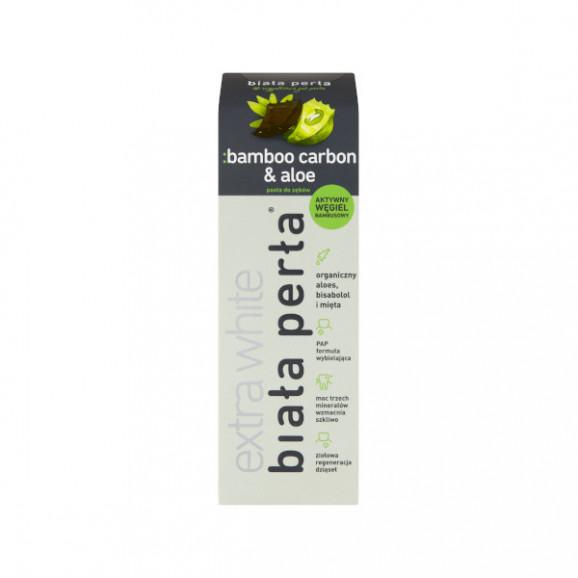 Biała Perła, wybielająca pasta do zębów, bamboo carbon & aloe, 75 ml - zdjęcie produktu