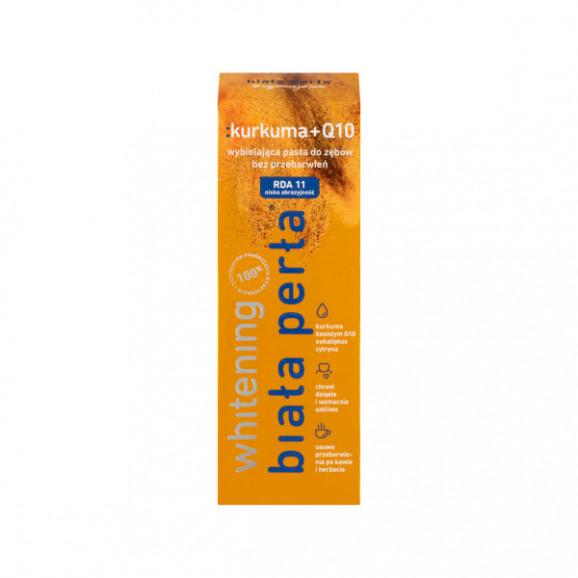 Biała Perła, wybielająca pasta do zębów, kurkuma + Q10, 75 ml Biała Perła, wybielająca pasta do zębów, kurkuma + Q10, 75 ml - zdjęcie produktu
