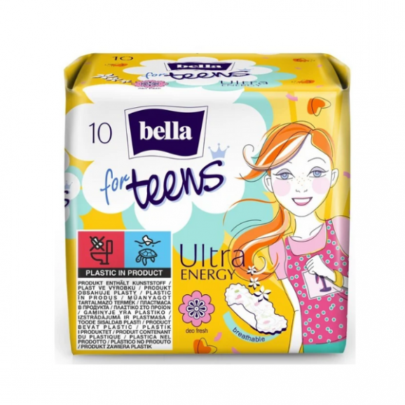 Bella for Teens Ultra Energy, podpaski higieniczne, 10 szt. - zdjęcie produktu