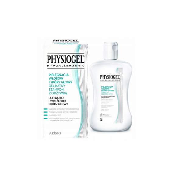 Physiogel Hypoallergenic, szampon z odżywką do suchej i wrażliwej skóry głowy, 250 ml - zdjęcie produktu