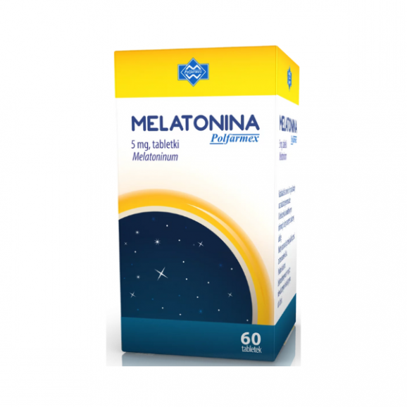 Polfarmex Melatonina 5 mg, tabletki, 60 szt. Polfarmex Melatonina 5 mg, tabletki, 60 szt. - zdjęcie produktu