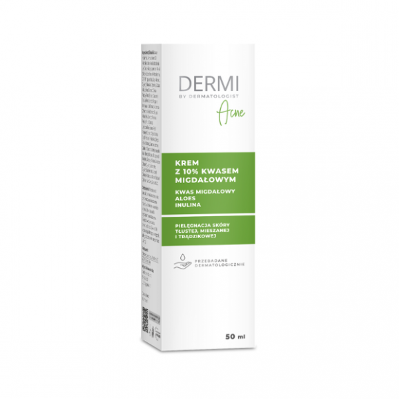 Dermi Acne, krem z 10% kwasem migdałowym, 50 ml Dermi Acne, krem z 10% kwasem migdałowym, 50 ml - zdjęcie produktu