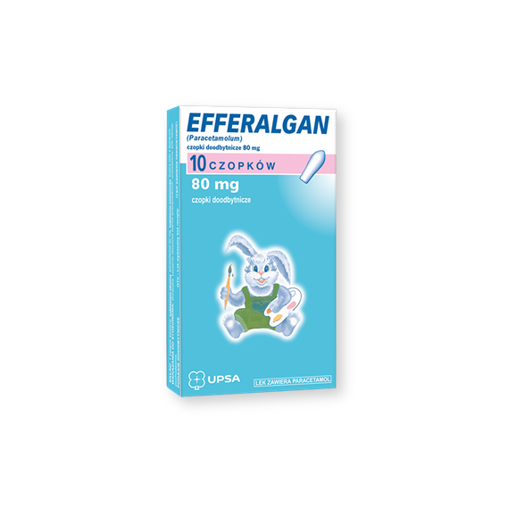 Efferalgan, 80 mg, czopki doodbytnicze, 10 szt. - zdjęcie produktu