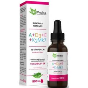 EkaMedica Synergia A + D3 + E + K2 MK7, spray, 30 ml - zdjęcie produktu