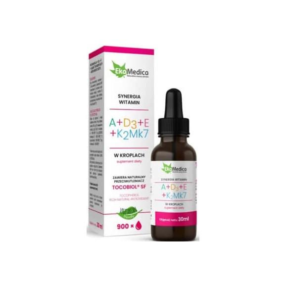 EkaMedica Synergia A + D3 + E + K2 MK7, spray, 30 ml - zdjęcie produktu