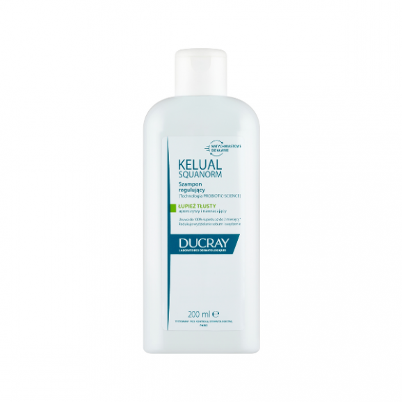 Ducray Kelual Squanorm, szampon przeciwłupieżowy, łupież tłusty, 200 ml - zdjęcie produktu