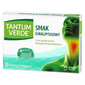 Tantum Verde, smak eukaliptusowy, pastylki twarde do ssania, 30 szt. - zdjęcie produktu