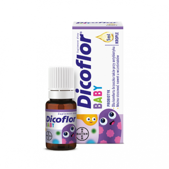Dicoflor Baby, dla niemowląt i dzieci, krople, 5 ml Dicoflor Baby, dla niemowląt i dzieci, krople, 5 ml - zdjęcie produktu