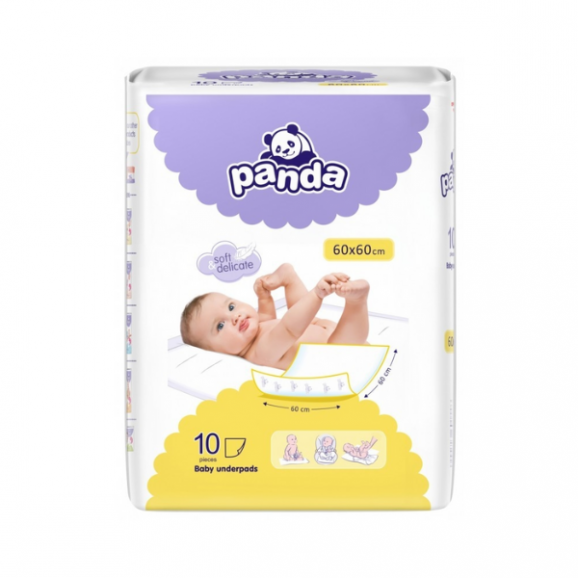 Panda, podkłady higieniczne, 60 cm x 60 cm, 10 szt. Panda, podkłady higieniczne, 60 cm x 60 cm, 10 szt. - zdjęcie produktu