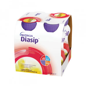 Diasip, preparat odżywczy dla diabetyków, smak waniliowy, 4 x 200 ml - zdjęcie produktu