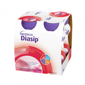 Diasip, preparat odżywczy dla diabetyków, smak truskawkowy, 4 x 200 ml - zdjęcie produktu
