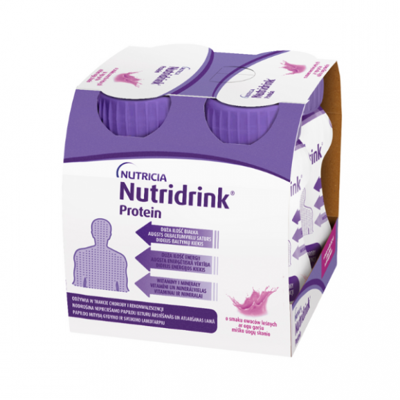 Nutridrink Protein, płyn o smaku owoców leśnych, 4 x 125 ml Nutridrink Protein, płyn o smaku owoców leśnych, 4 x 125 ml - zdjęcie produktu