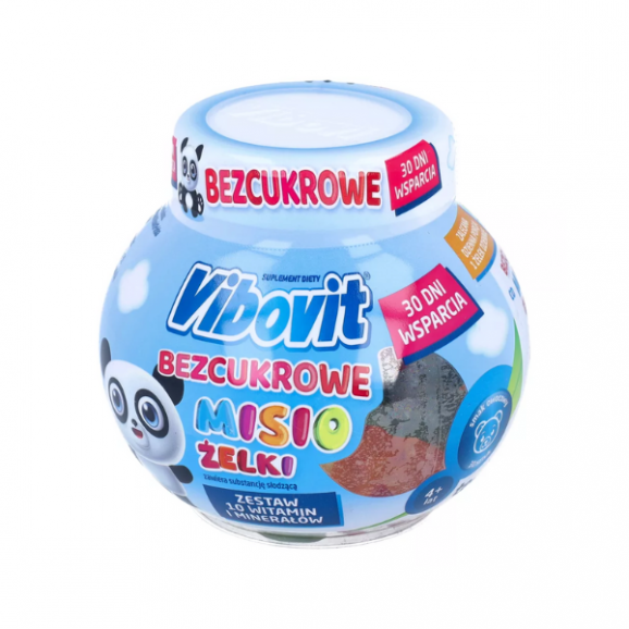 Vibovit Bezcukrowe Misio Żelki, smak owocowy, 30 szt. Vibovit Bezcukrowe Misio Żelki, smak owocowy, 30 szt. - zdjęcie produktu