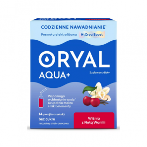 Oryal Aqua+, smak wiśnia z nutą wanilii, saszetki, 14 szt. - zdjęcie produktu