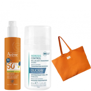 Zestaw Ducray Hidrosis Control Antyperspirant Roll-On 40ml + Avene Spray SPF 50+ 200ml dla Dzieci + Torba Avene GRATIS - Ochrona