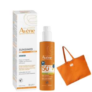 Zestaw Avene SPF 50+ dla dzieci i dorosłych Sunsimed KA + Spray dla dzieci 200ml + Torba gratis filtr UV ochrona przeciwsłonec - zdjęcie produktu