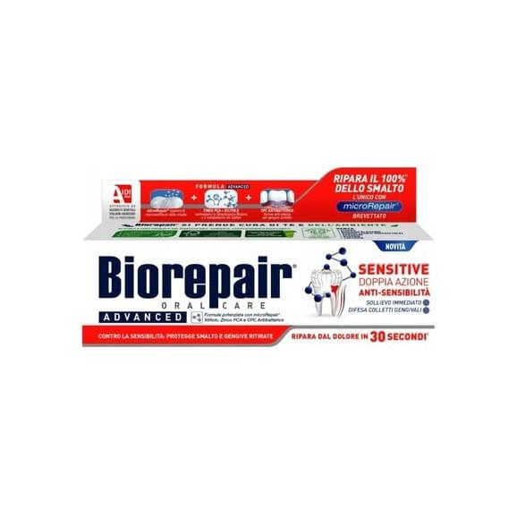 Biorepair Advanced Sensitive, pasta do zębów wrażliwych, bez fluoru, 75 ml Biorepair Advanced Sensitive, pasta do zębów wrażliwych, bez fluoru, 75 ml - zdjęcie produktu