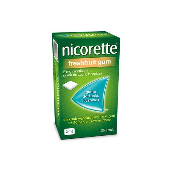 Nicorette FreshFruit Gum, 2 mg, guma do żucia, 105 szt Nicorette FreshFruit Gum, 2 mg, guma do żucia, 105 szt - zdjęcie produktu