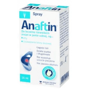 Anaftin, spray na afty, 15 ml, KRÓTKA DATA - [30.06.2025] - zdjęcie produktu