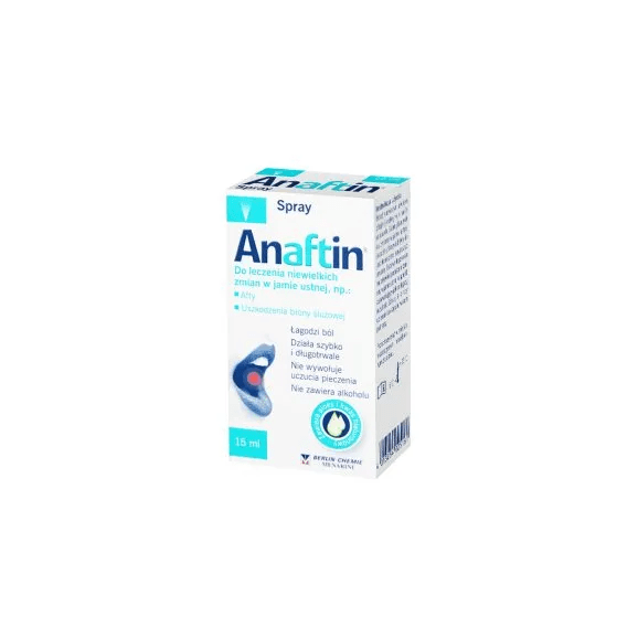 Anaftin, spray na afty, 15 ml, KRÓTKA DATA - [30.06.2025] - zdjęcie produktu