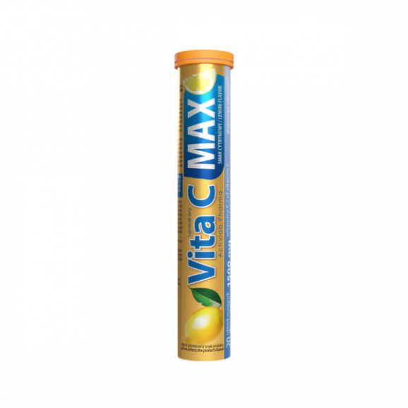 ActivLab Pharma Vita C Max, smak cytrynowy, tabletki musujące, 20 szt. ActivLab Pharma Vita C Max, smak cytrynowy, tabletki musujące, 20 szt. - zdjęcie produktu