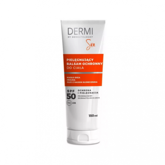 Dermi Sun, pielęgnujący balsam ochronny do ciała, SPF 50, 150 ml Dermi Sun, pielęgnujący balsam ochronny do ciała, SPF 50, 150 ml - zdjęcie produktu