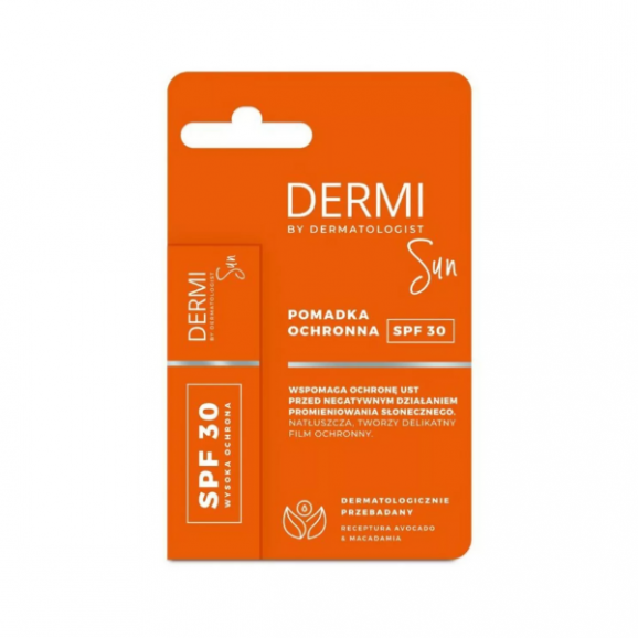 Dermi Sun, pomadka ochronna, SPF 30, 4,9 g Dermi Sun, pomadka ochronna, SPF 30, 4,9 g - zdjęcie produktu