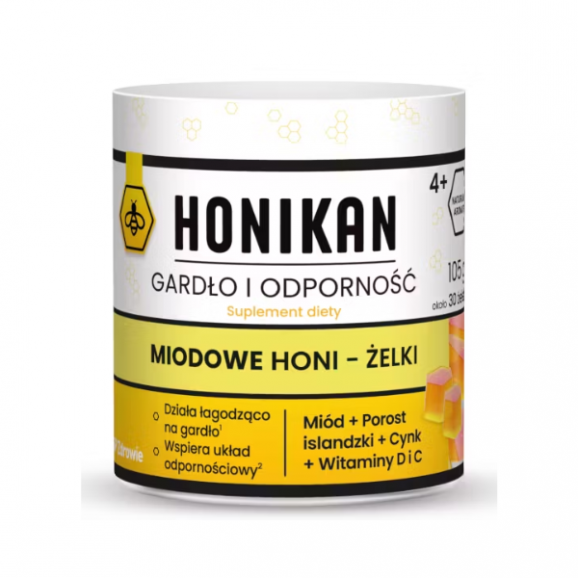 Honikan Gardło i Odporność Miodowe Honi-Żelki, 30 szt. - zdjęcie produktu