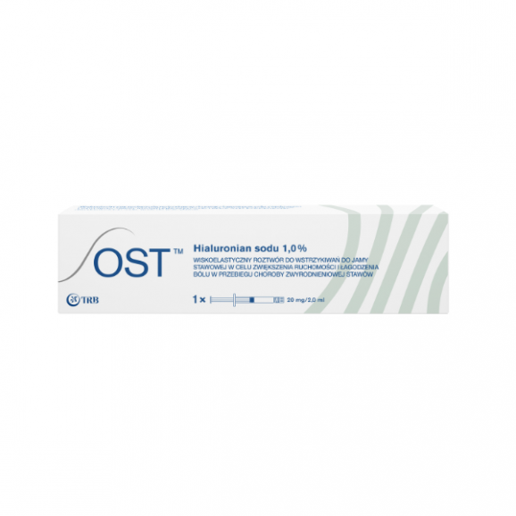 OST roztwór wiskoelastyczny do iniekcji do przestrzeni stawowej 20mg/2 ml, 1 ampułkostrzykawka - zdjęcie produktu