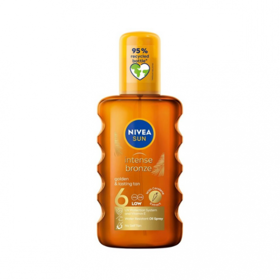 Nivea Sun, olejek karotenowy do opalania w sprayu, SPF 6, 200 ml - zdjęcie produktu