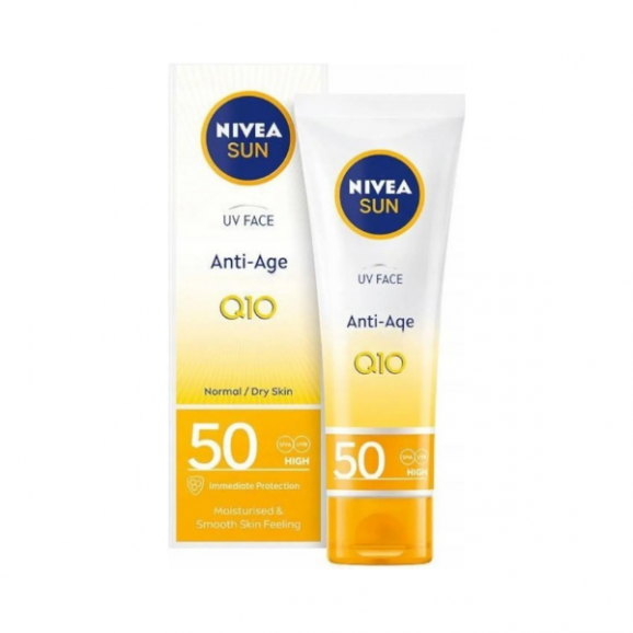 Nivea Sun UV Face Anti-Age Q10, przeciwstarzeniowy krem z wysoką ochroną, SPF 50, 50 ml - zdjęcie produktu