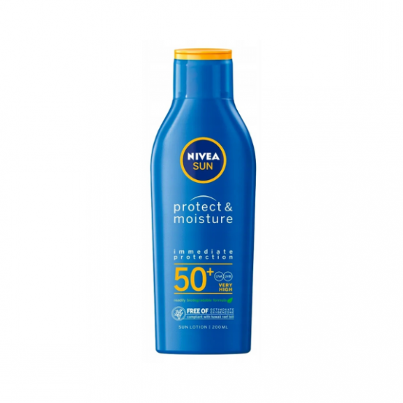 Nivea Sun Protect & Moisture, nawilżający balsam do opalania SPF 50+, 200 ml - zdjęcie produktu