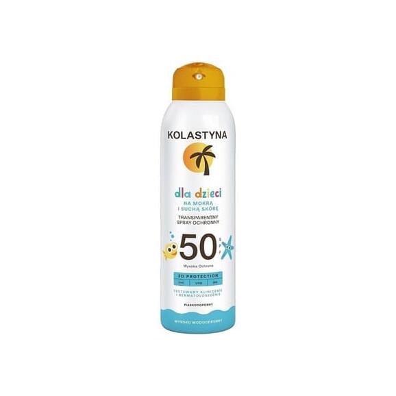 Kolastyna dla dzieci na mokrą i suchą skórę, spray ochronny do opalania, SPF 50, 150 ml - zdjęcie produktu