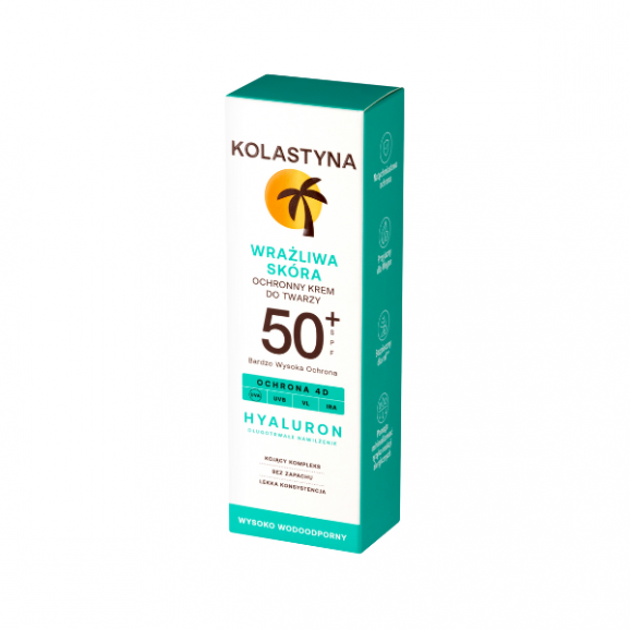 Kolastyna Skóra Wrażliwa, krem ochronny do twarzy, SPF 50+, 50 ml Kolastyna Skóra Wrażliwa, krem ochronny do twarzy, SPF 50+, 50 ml - zdjęcie produktu