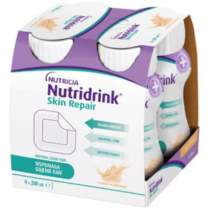 Nutridrink Skin Repair, preparat odżywczy, smak waniliowy, 4 x 200 ml, KRÓTKA DATA - [21.07.2025] - zdjęcie produktu