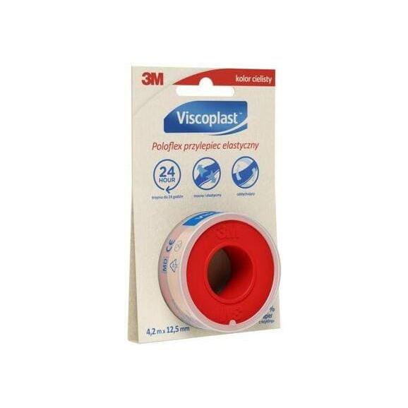 Viscoplast Poloflex, przylepiec elastyczny, 4,2 m x 12,5 mm, 1 szt., KRÓTKA DATA - [25.07.2025] - zdjęcie produktu