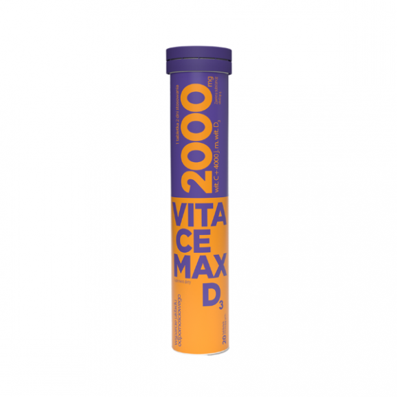 Vitacemax D3, tabletki musujące, 20 szt. Vitacemax D3, tabletki musujące, 20 szt. - zdjęcie produktu