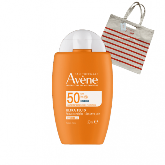 Zestaw Avene Eau Thermale Ultra Fluid, ultramatowy fluid SPF 50, 40 ml + torba na zakupy - zdjęcie produktu
