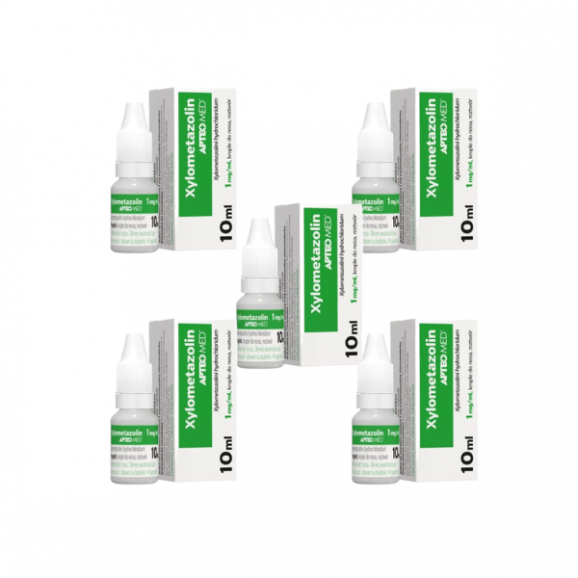 Xylometazolin APTEO MED 0,1%, krople do nosa, 5 x 10 ml - zdjęcie produktu