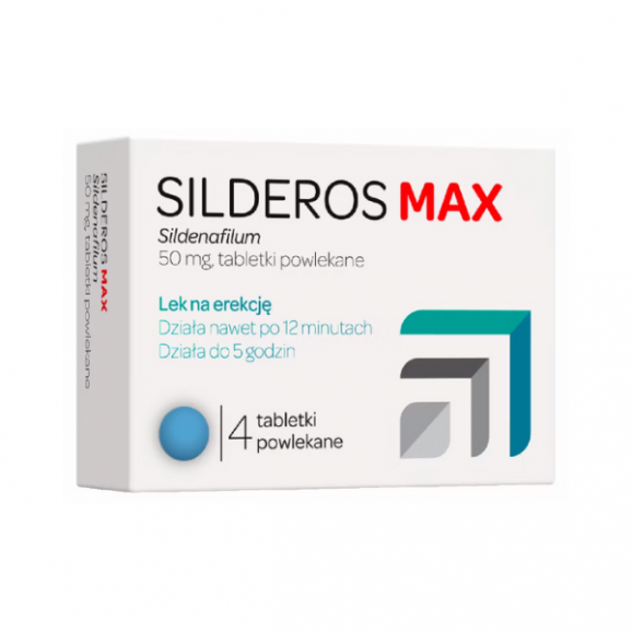 Silderos Max 50 mg, tabletki powlekane, 4 szt. Silderos Max 50 mg, tabletki powlekane, 4 szt. - zdjęcie produktu
