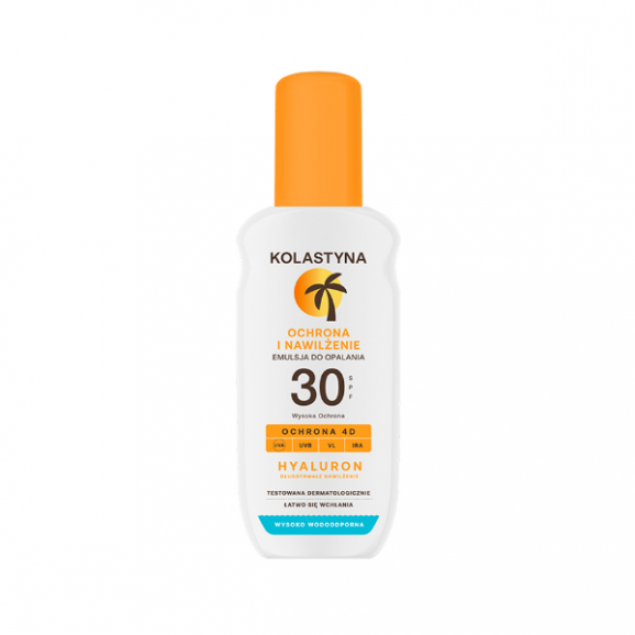 Kolastyna Ochrona i Nawilżenie, emulsja do opalania, SPF 30, spray, 200 ml - zdjęcie produktu