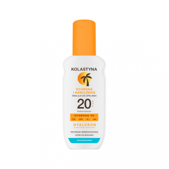 Kolastyna Ochrona i Nawilżenie, emulsja do opalania, SPF 20, spray, 150 ml - zdjęcie produktu