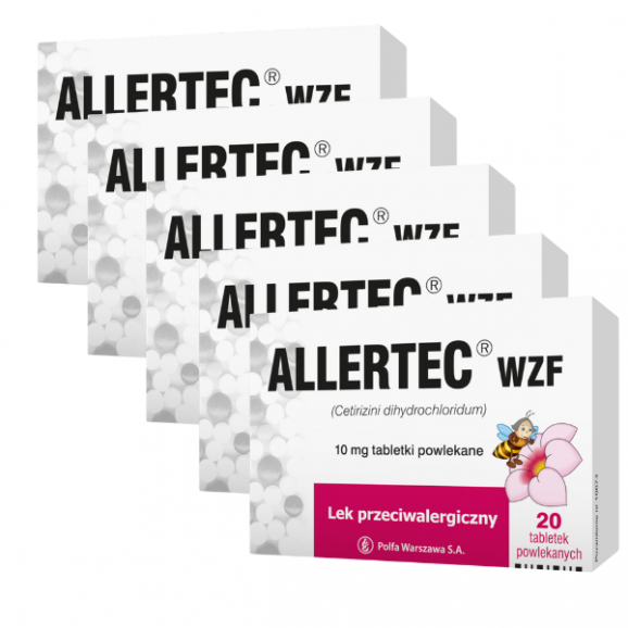 Allertec WZF 10 mg, tabletki, 5 x 20 szt. - zdjęcie produktu