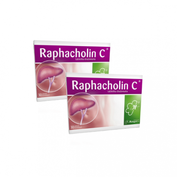 Raphacholin C, tabletki drażowane, 2 x 30 szt. - zdjęcie produktu